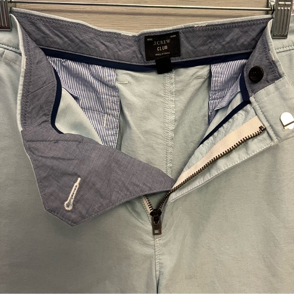 J Crew Club Pale Blue Flat Front Chino Shorts Size 32” Good Condition - Picture 4 of 7